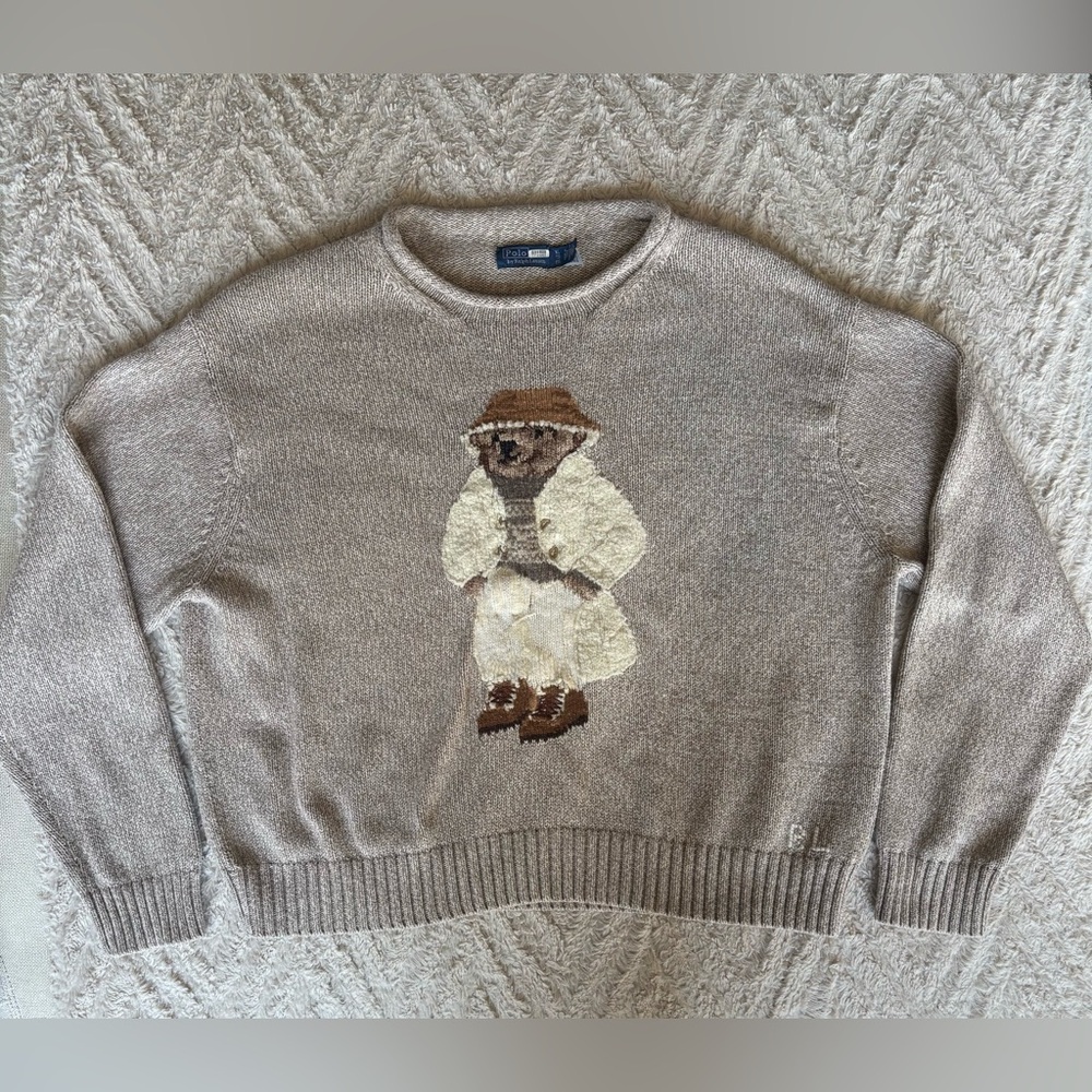 Polo by Ralph Lauren Tan Bear Sweater Jumper XL